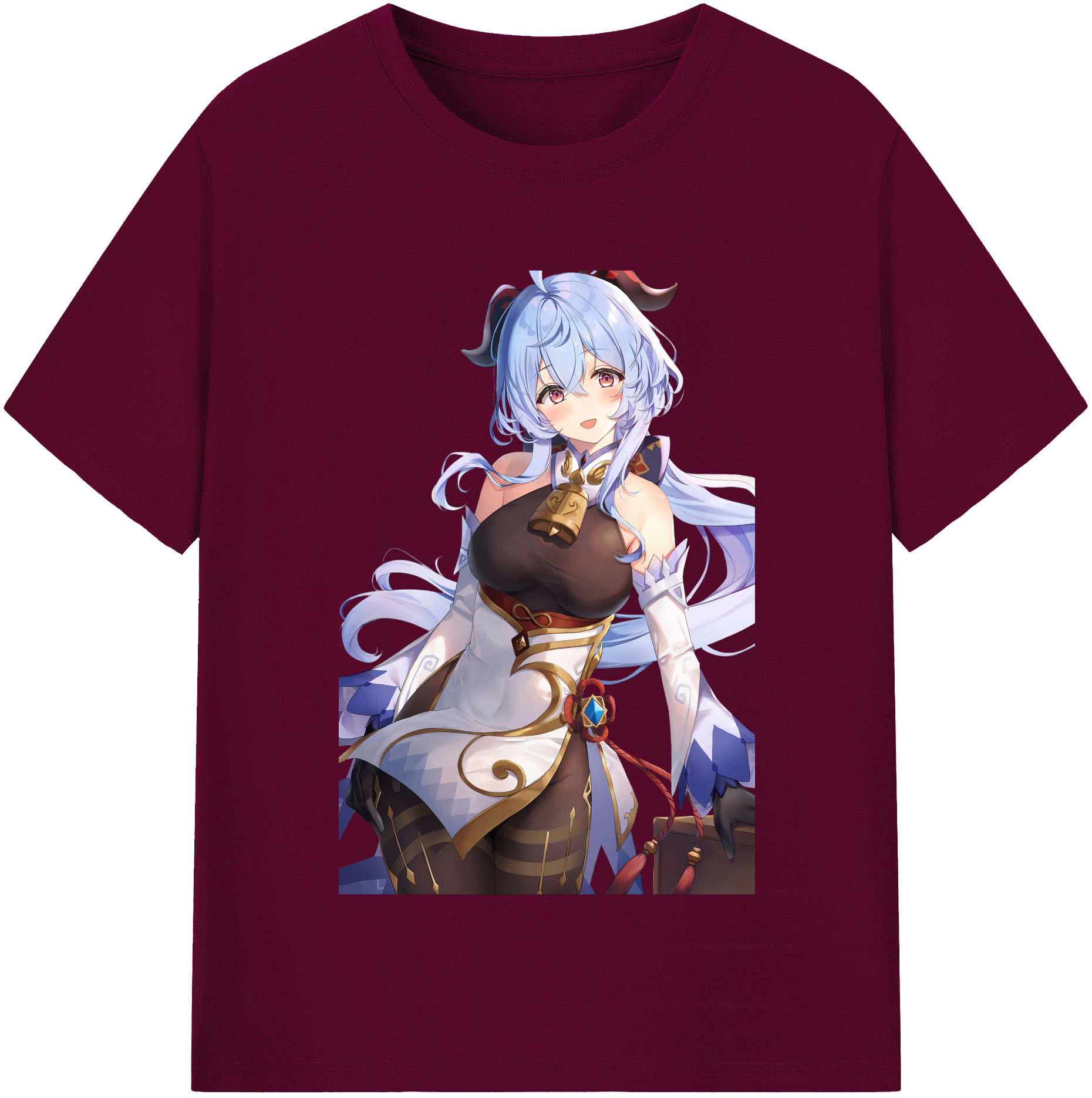 げんし神 甘雨 かんう genshin Ganyu レディースカジュアルプリントTシャツ（綿100％）